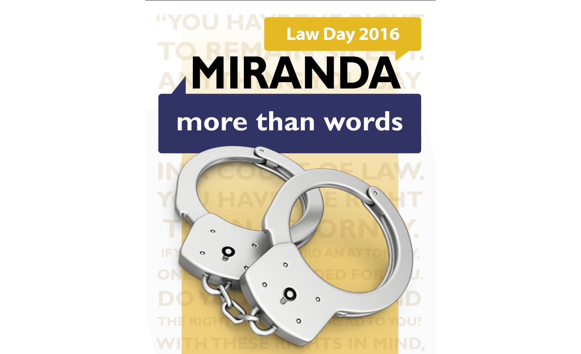 NYCLA Attorney Guest Speakers for Law Day 2016 “Miranda: More Than Words”